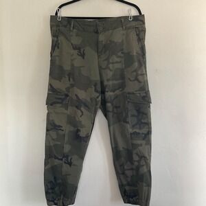 Sanctuary Rebel Camo Cargo Pants High Rise Joggers Ankle Pants Womens Sporty 34